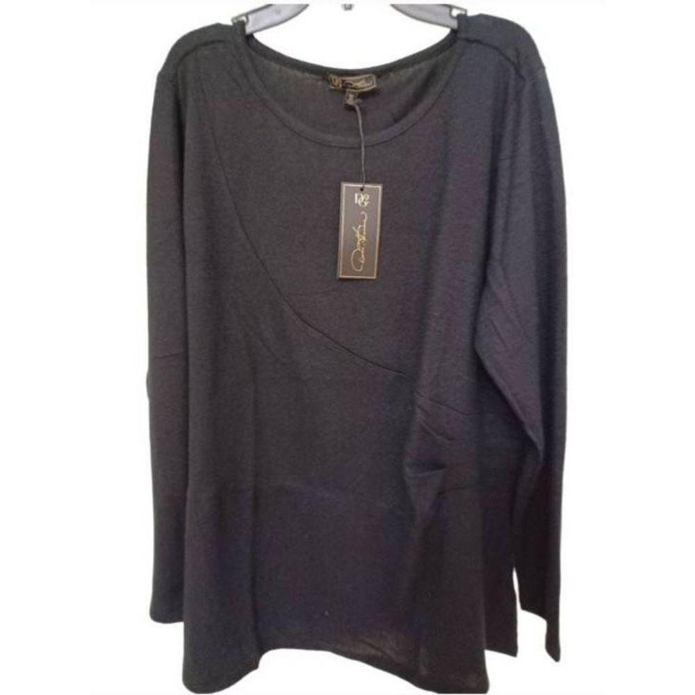 DG2 By Diane Gilmore Top Long Sleeve Color Black Size 3X